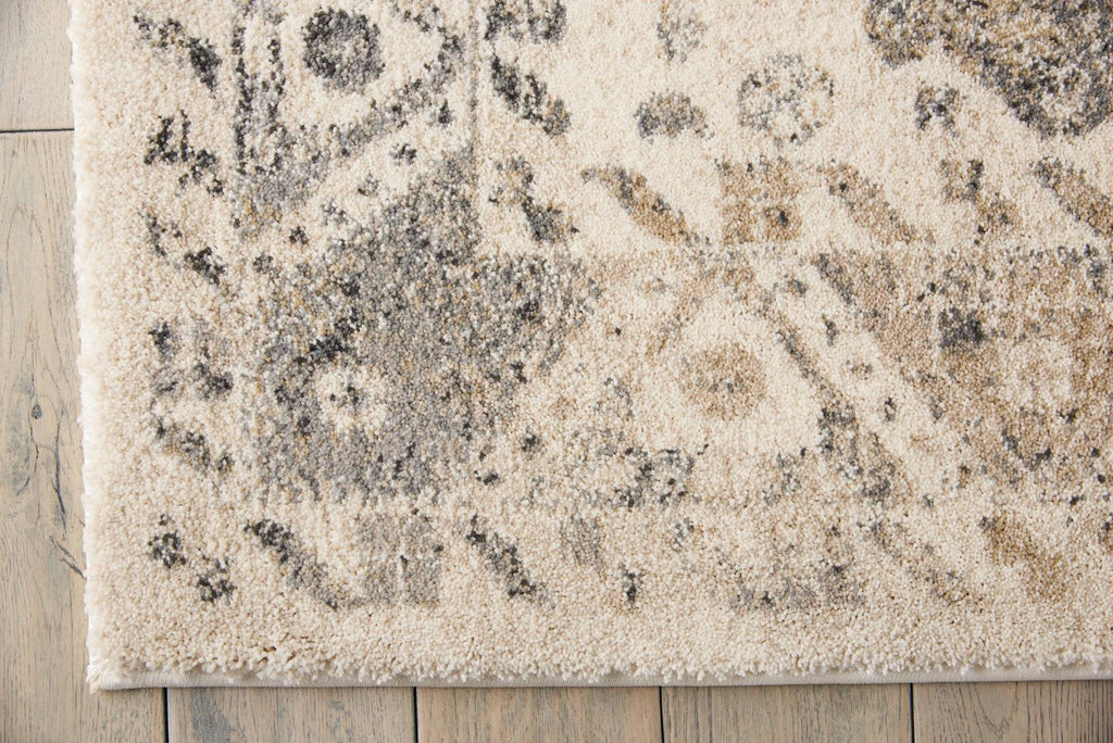 Belle Cream/Grey Area Rug RUGSANDROOMS 