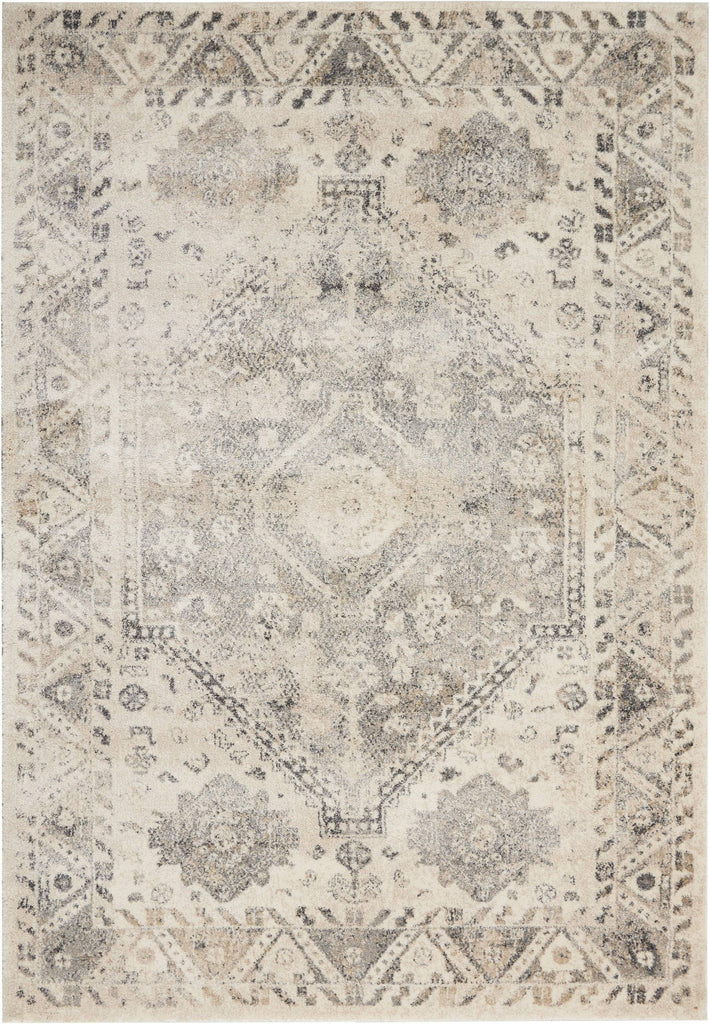 Belle Cream/Grey Area Rug RUGSANDROOMS 
