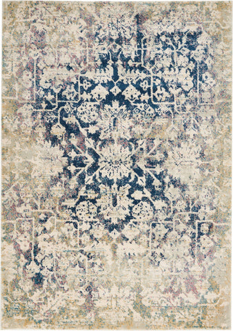 Image of Simpson Cream/Blue Area Rug RUGSANDROOMS 