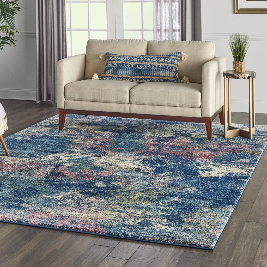 Fusion Blue/Multi Area Rug RUGSANDROOMS 
