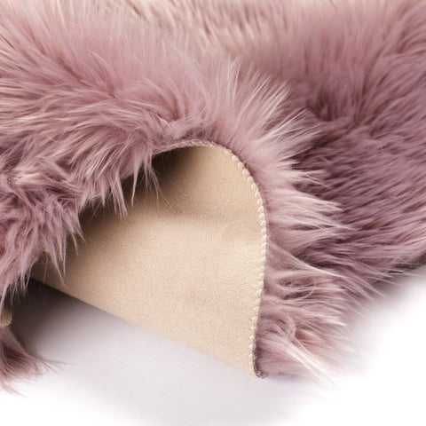 Image of Mauve Faux Fur Sheep Skin RUGSANDROOMS 