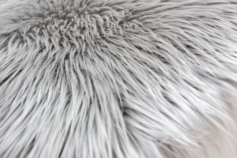 Image of Light Grey Faux Fur Sheep Skin RUGSANDROOMS 