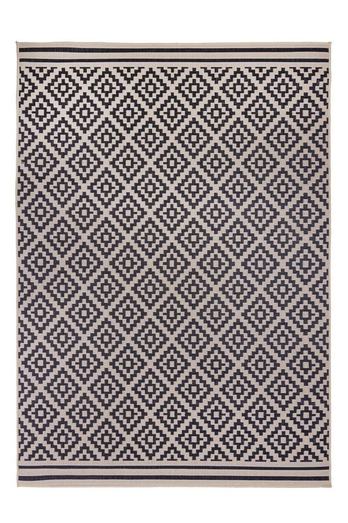 Zoe Black/Beige Indoor/Outdoor Area Rug RUGSANDROOMS 