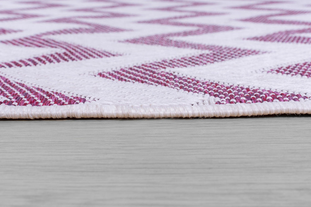 Pink Zig Zag Outdoor Indoor Area Rug RUGSANDROOMS 