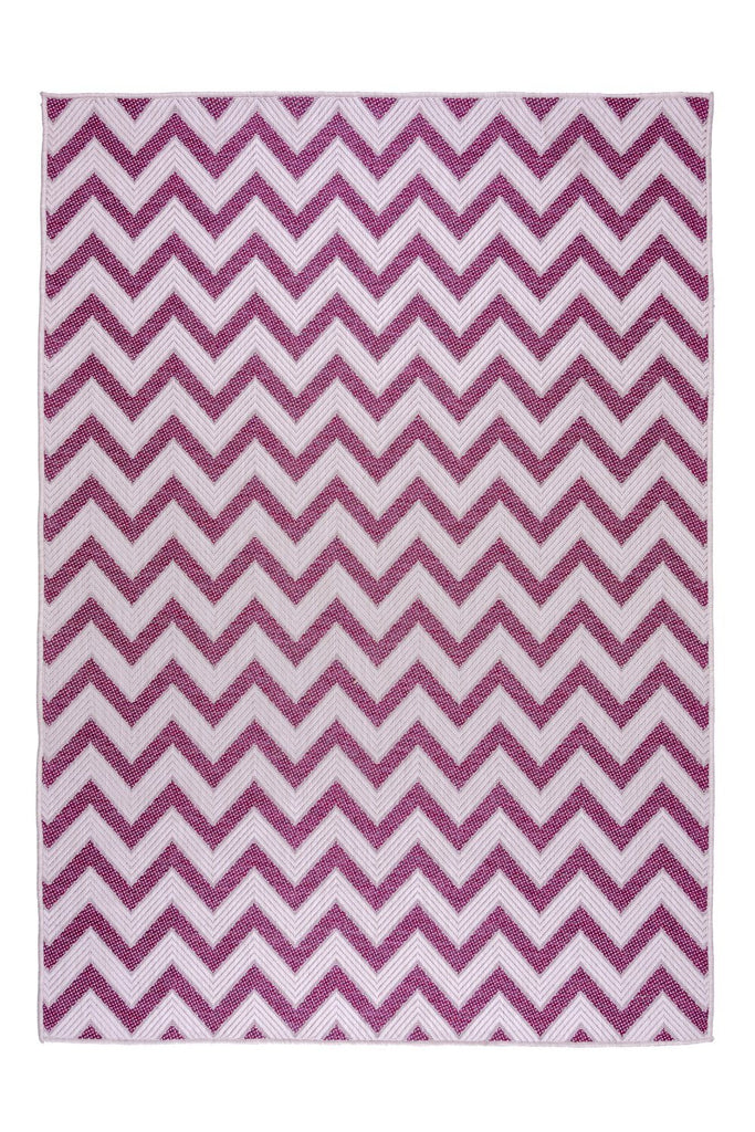 Pink Zig Zag Outdoor Indoor Area Rug RUGSANDROOMS 