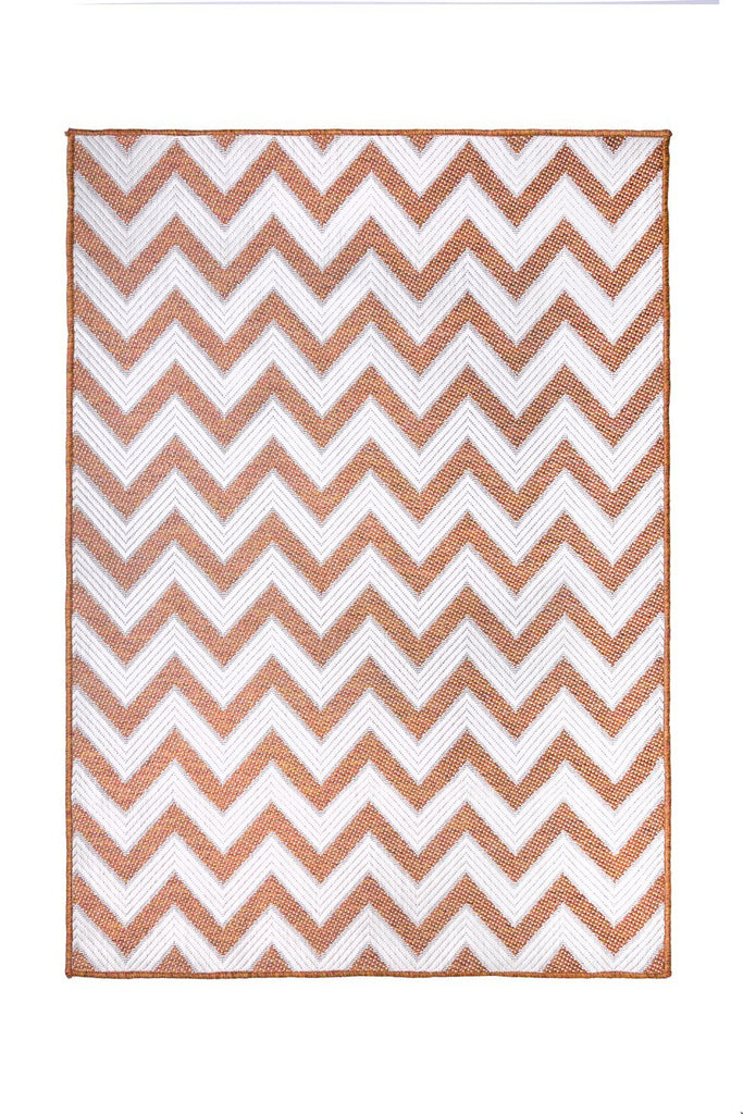Orange Zig Zag Outdoor Indoor Area Rug RUGSANDROOMS 