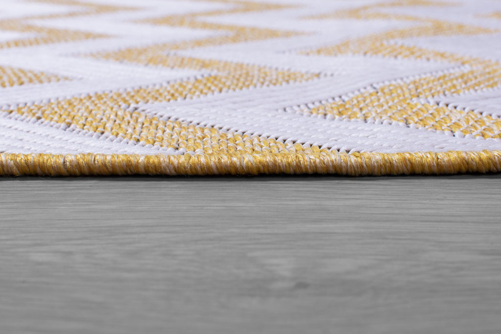 Yellow Zig Zag Outdoor Indoor Area Rug RUGSANDROOMS 
