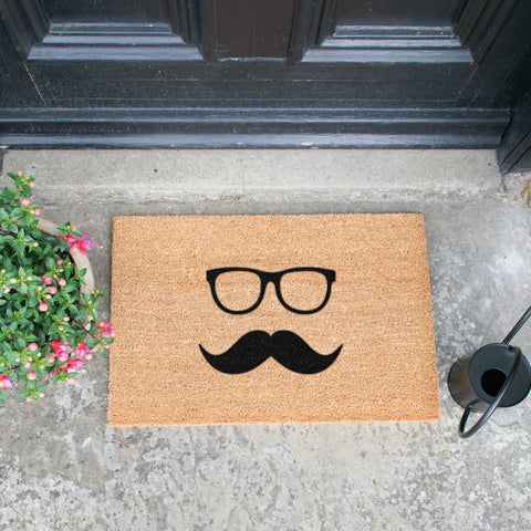 Mustache & Glasses Doormat RUGSANDROOMS 