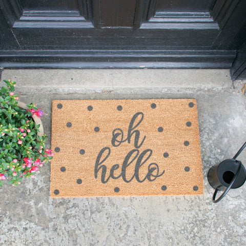 Oh Hello Grey Doormat