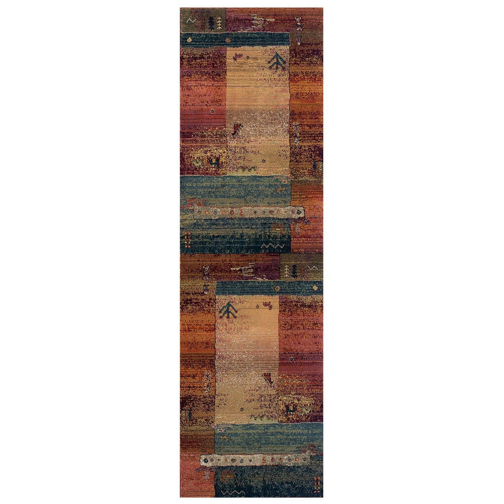 Gabbeh Beige/Blue/Red Area Rug RUGSANDROOMS 
