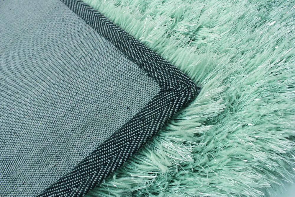 Glitz Duck Egg Shaggy Area Rug RUGSANDROOMS 