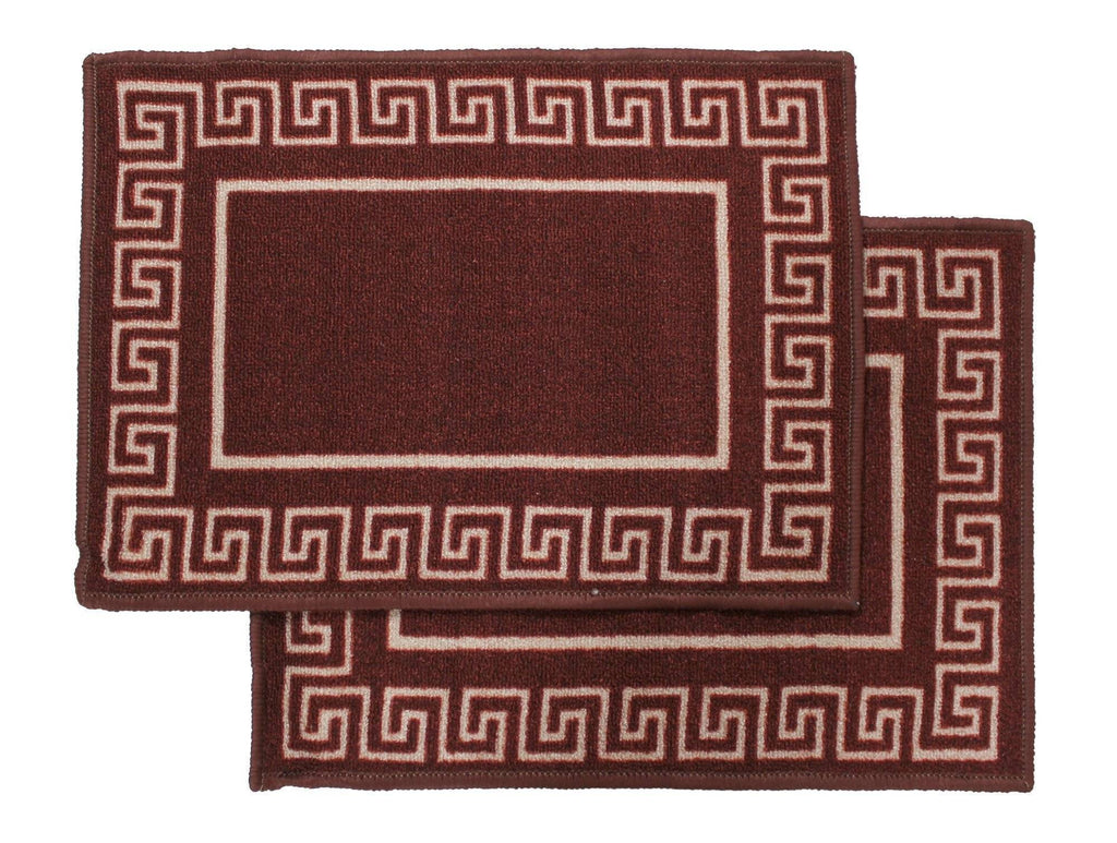 Greek Bordered Terracotta Door Mat RUGSANDROOMS 