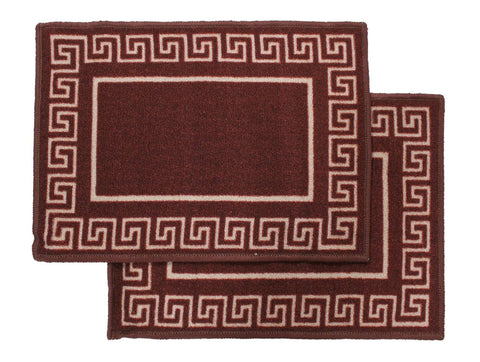 Greek Bordered Terracotta Door Mat RUGSANDROOMS 