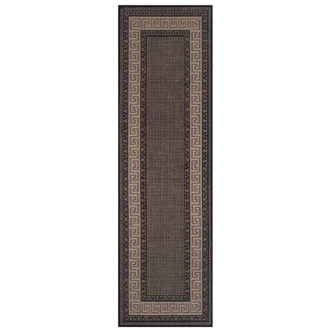 Image of Greek Flatweave Black Area Rug RUGSANDROOMS 