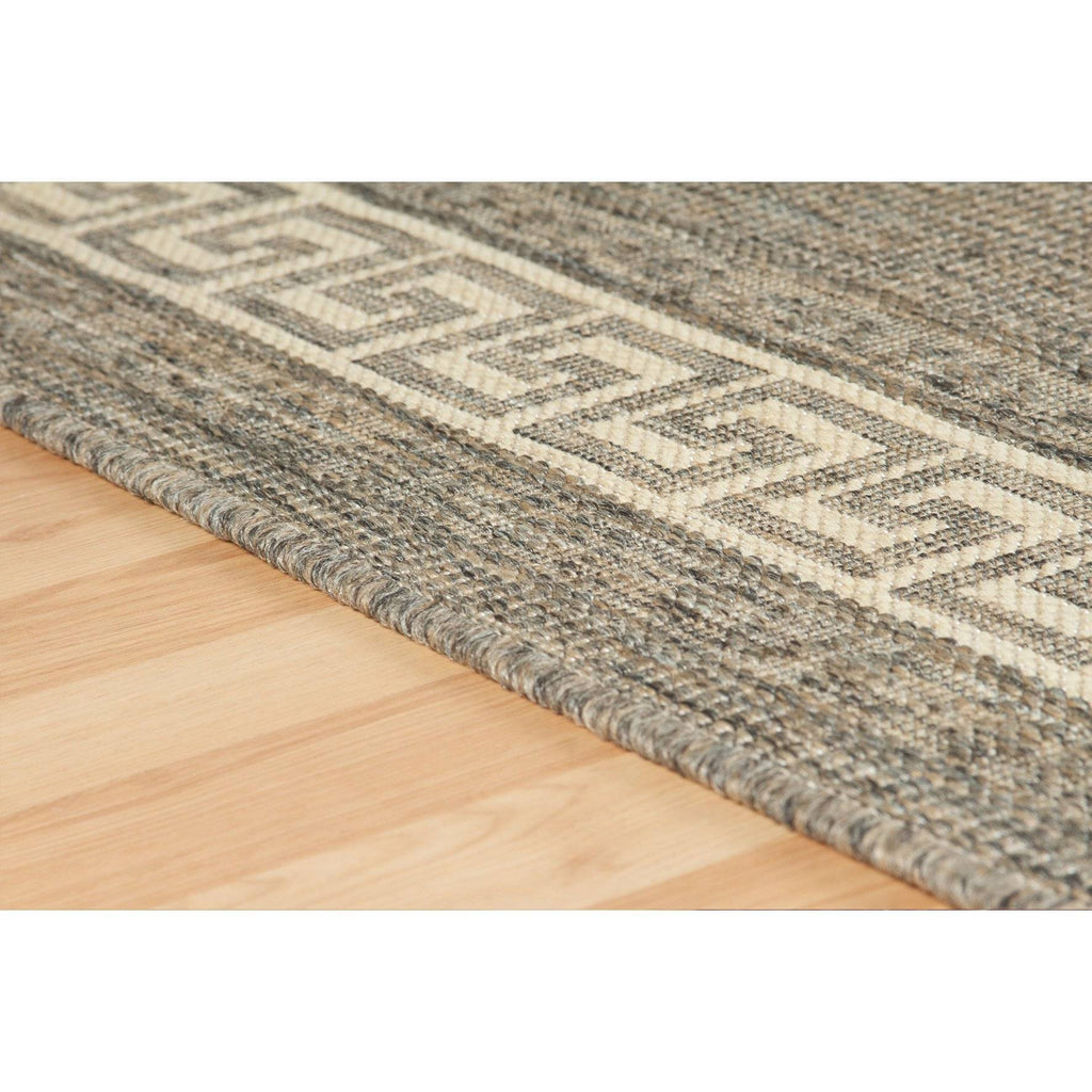 Greek Flatweave Grey Area Rug RUGSANDROOMS 