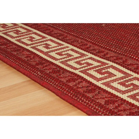 Image of Greek Flatweave Red Area Rug RUGSANDROOMS 
