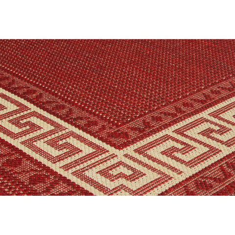 Image of Greek Flatweave Red Area Rug RUGSANDROOMS 