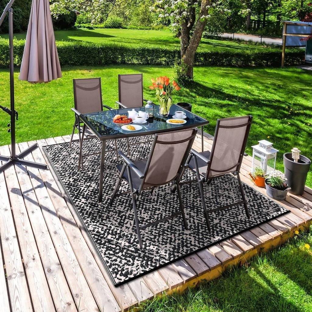 Rio Black & Beige Indoor-Outdoor Reversible Rug cvsonia 