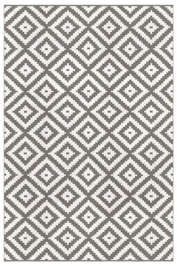 Ava Grey Indoor/ Outdoor Reversible Polyester Recycled Fibre Rug RUGSANDROOMS 