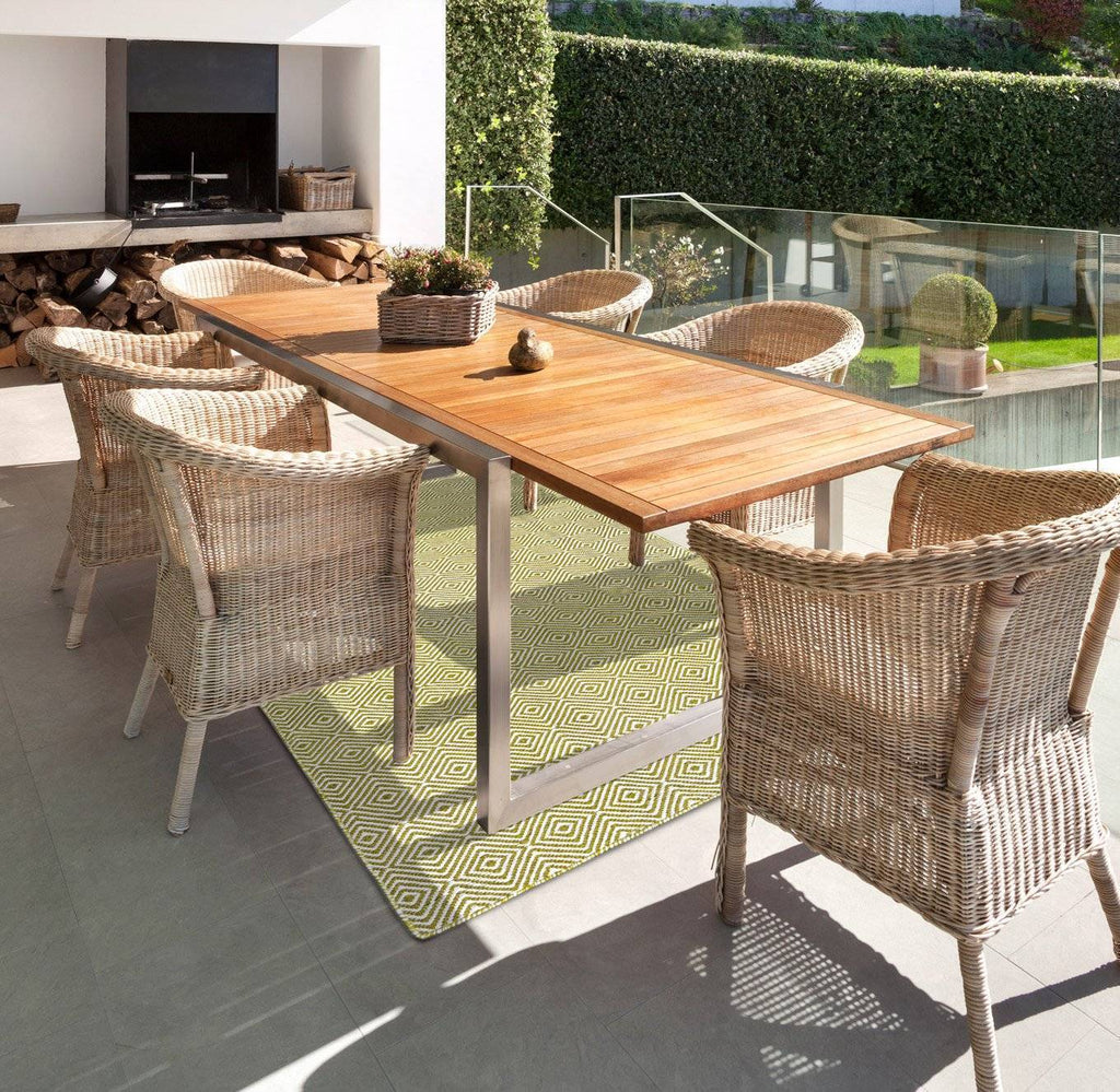 Solitaire Green Indoor/ Outdoor Reversible Polyester Recycled Fibre Rug RUGSANDROOMS 