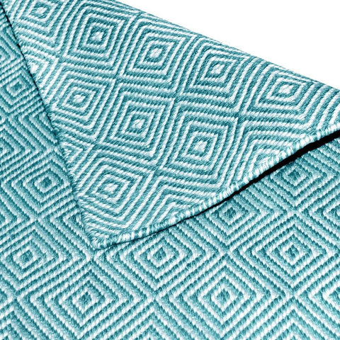 Image of Diamond Turquoise Indoor/ Outdoor Reversible Polyester Recycled Fibre Rug RUGSANDROOMS 