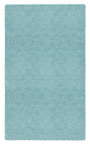 Image of Diamond Turquoise Indoor/ Outdoor Reversible Polyester Recycled Fibre Rug RUGSANDROOMS 
