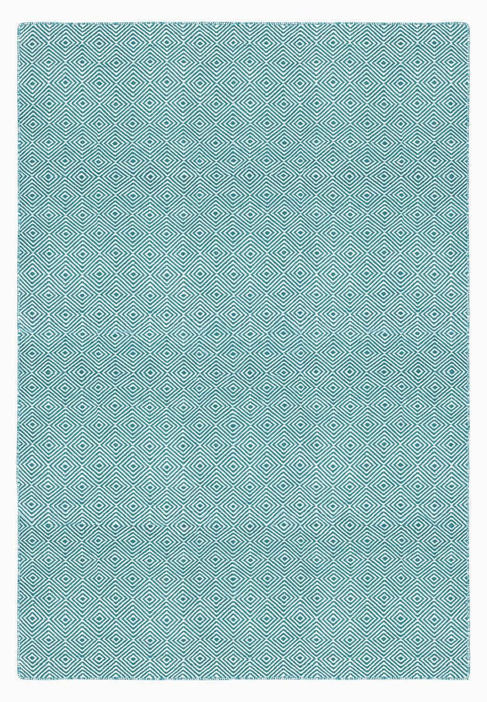 Diamond Turquoise Indoor/ Outdoor Reversible Polyester Recycled Fibre Rug RUGSANDROOMS 