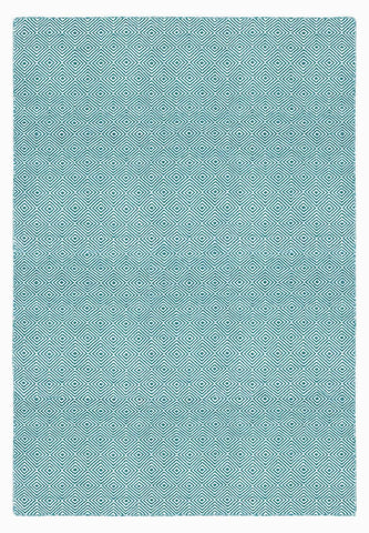 Image of Diamond Turquoise Indoor/ Outdoor Reversible Polyester Recycled Fibre Rug RUGSANDROOMS 