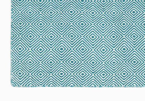 Image of Diamond Turquoise Indoor/ Outdoor Reversible Polyester Recycled Fibre Rug RUGSANDROOMS 