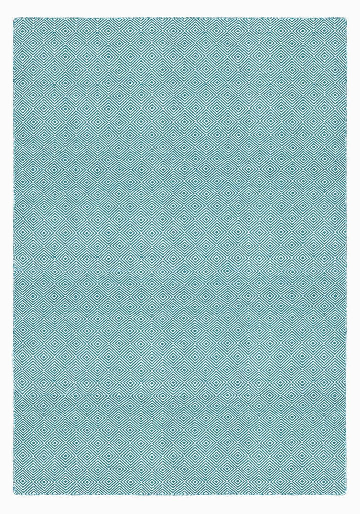 Diamond Turquoise Indoor/ Outdoor Reversible Polyester Recycled Fibre Rug RUGSANDROOMS 