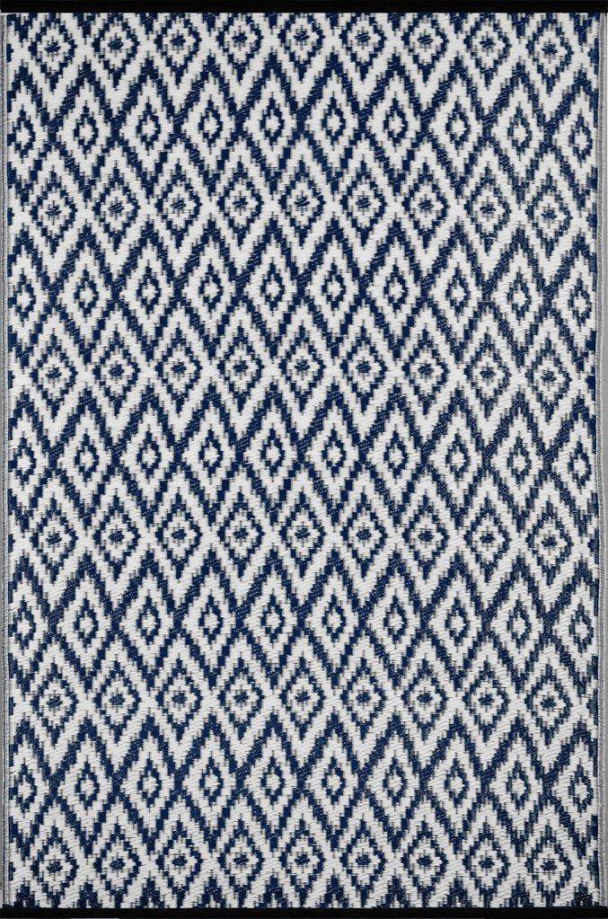 Espero Blue & White Indoor-Outdoor Reversible Rug cvsonia 