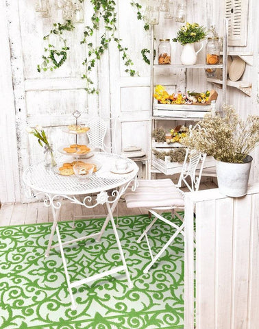 Image of Gala Herbal Garden & Ivory Indoor-Outdoor Reversible Rug cvsonia 