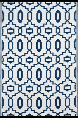 Image of Modern Dark Blue & White Indoor-Outdoor Reversible Rug cvsonia 