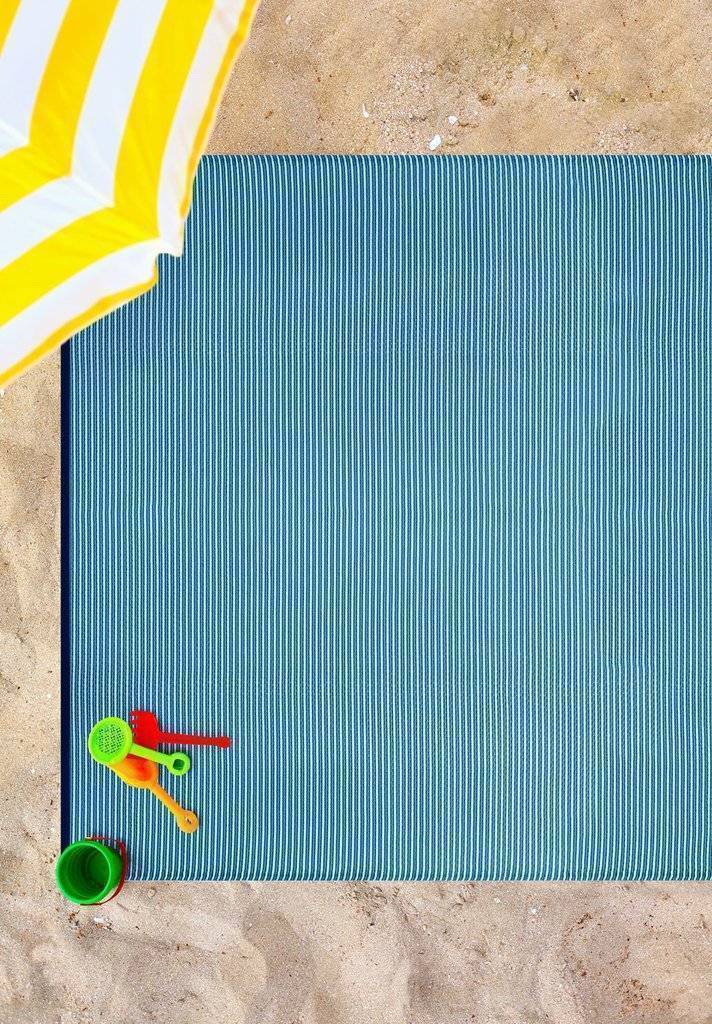 Multi Blue Stripes Indoor-Outdoor Reversible Rug cvsonia 