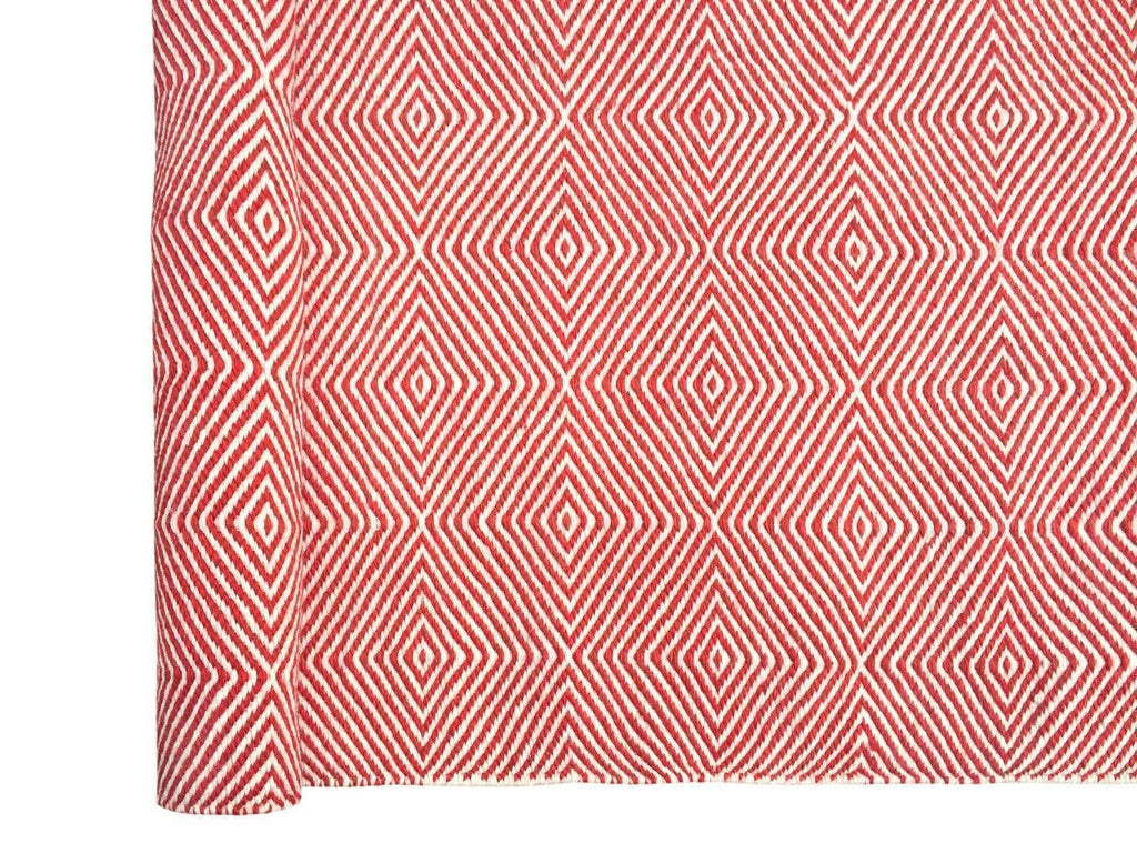Diamond Red Indoor/ Outdoor Reversible Polyester Recycled Fibre Rug RUGSANDROOMS 