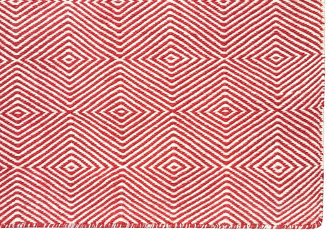 Image of Diamond Red Indoor/ Outdoor Reversible Polyester Recycled Fibre Rug RUGSANDROOMS 