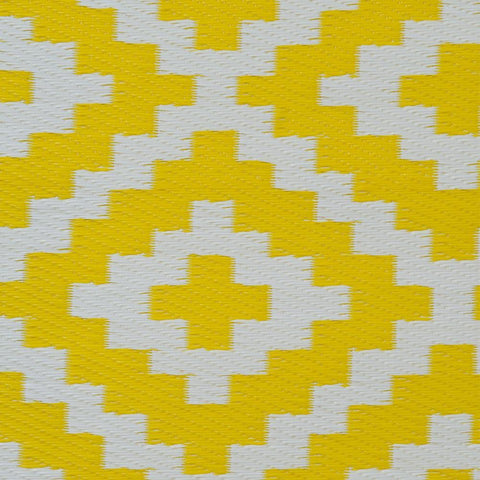 Image of Nirvana Yellow & White Indoor-Outdoor Reversible Rug cvsonia 