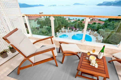 Image of Pacific Mirage Grey & Cream Indoor-Outdoor Reversible Rug