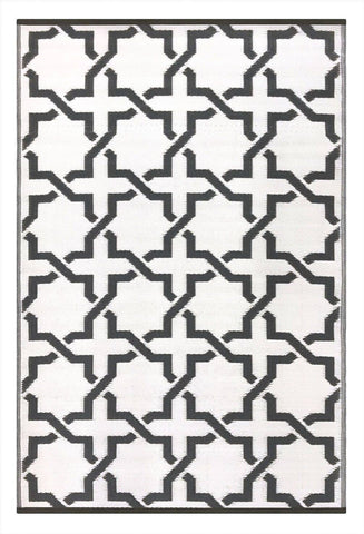 Image of Serene Charcoal Grey & White Indoor-Outdoor Reversible Rug cvsonia 