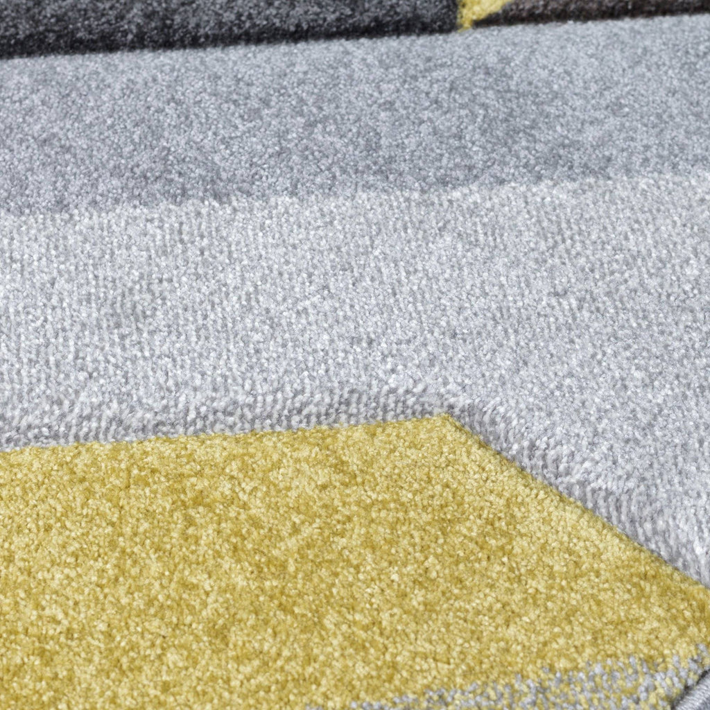 Arna Grey/Ochre Area Rug RUGSANDROOMS 