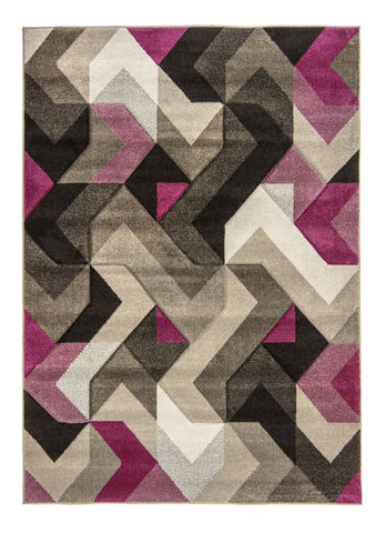 Arna Grey/Purple Area Rug RUGSANDROOMS 