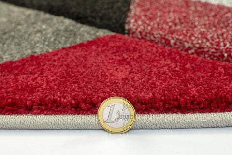 Image of Arna Grey/Red Area Rug RUGSANDROOMS 