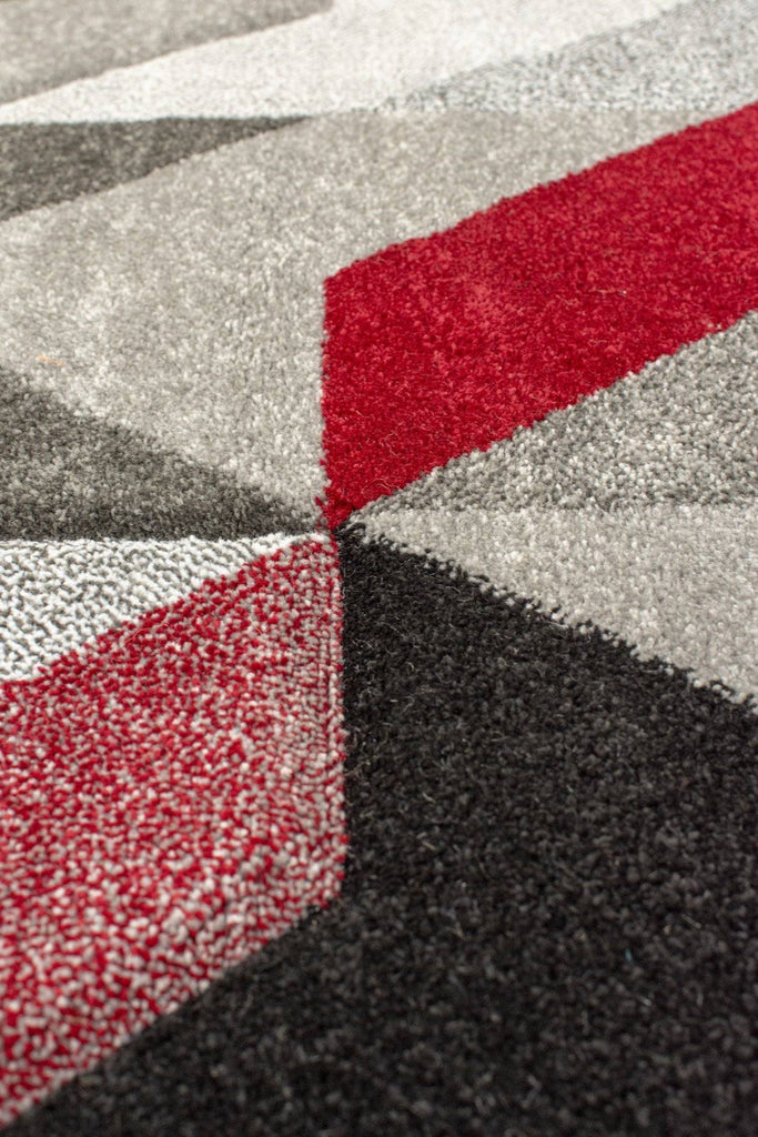 Arna Grey/Red Area Rug RUGSANDROOMS 