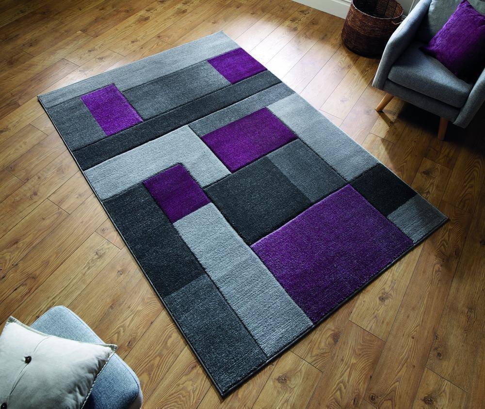 Cosmos Purple/Grey Area Rug RUGSANDROOMS 