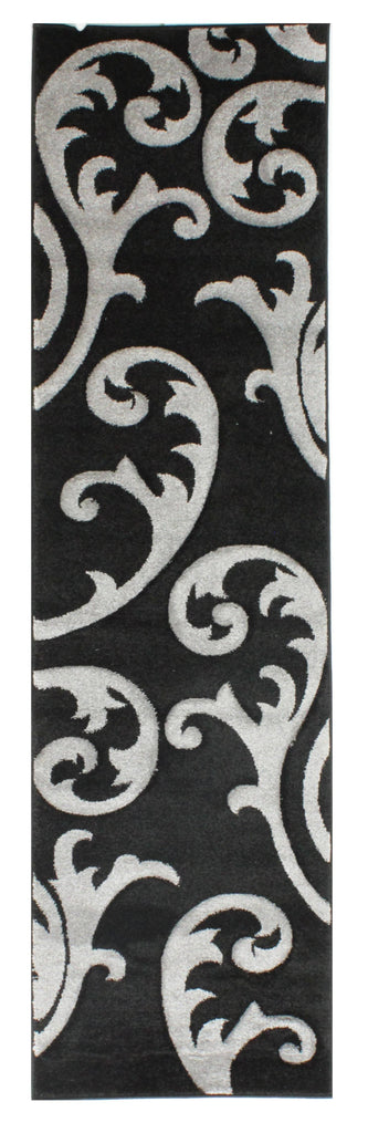 Nelu Grey/Black Area Rug RUGSANDROOMS 