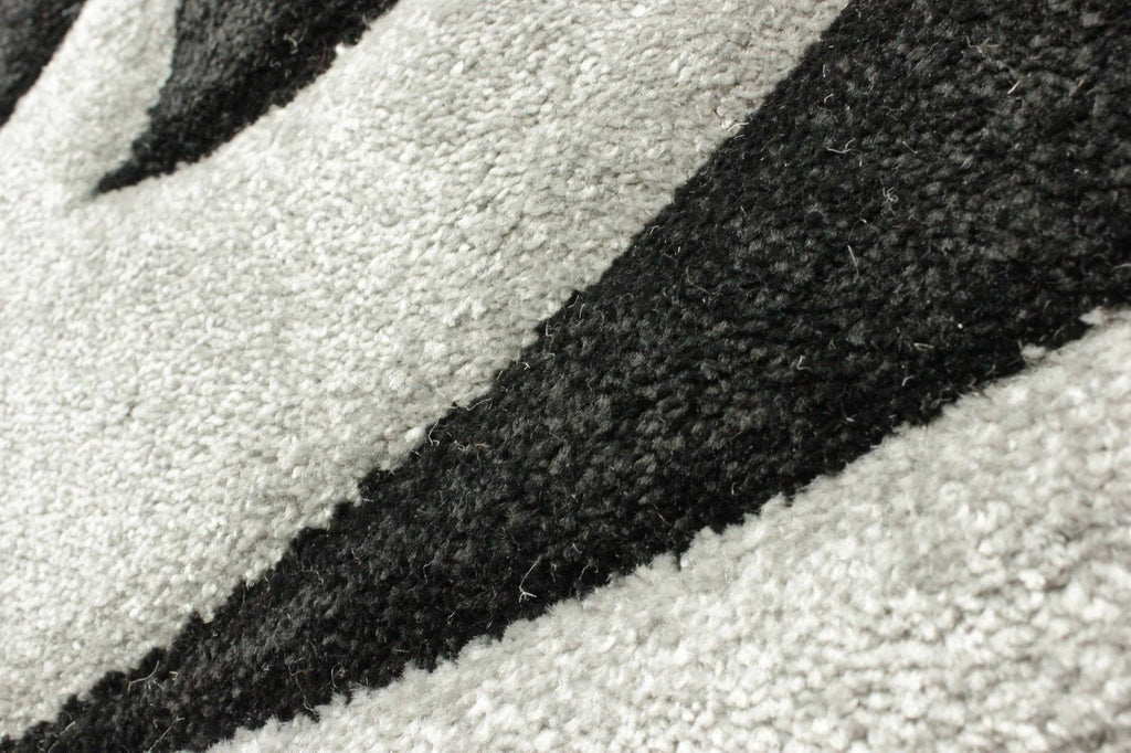 Nelu Grey/Black Area Rug RUGSANDROOMS 