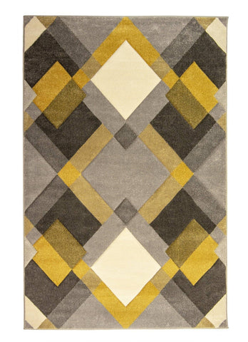 Image of Nimi Grey/Ochre Area Rug RUGSANDROOMS 