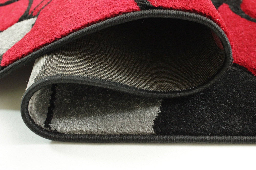 Vine Black/Red Area Rug RUGSANDROOMS 
