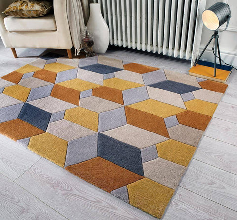 Image of Kalani Ochre Area Rug RUGSANDROOMS 