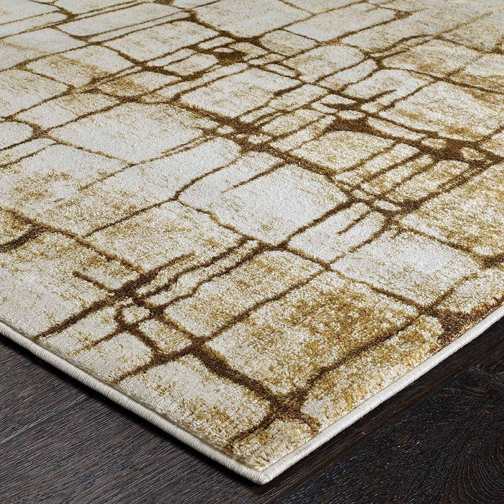 Jas Cream/Gold Area Rug RUGSANDROOMS 